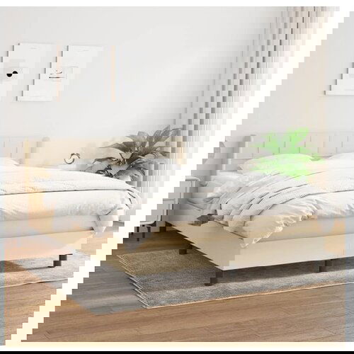 vidaXL Box spring postelja z vzmetnico krem 140x190 cm blago Cene