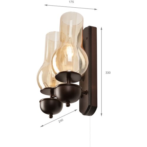  Brilagi - LED zidno svetlo COTTAGE 2xE14/40W/230V bukva/braon Slike