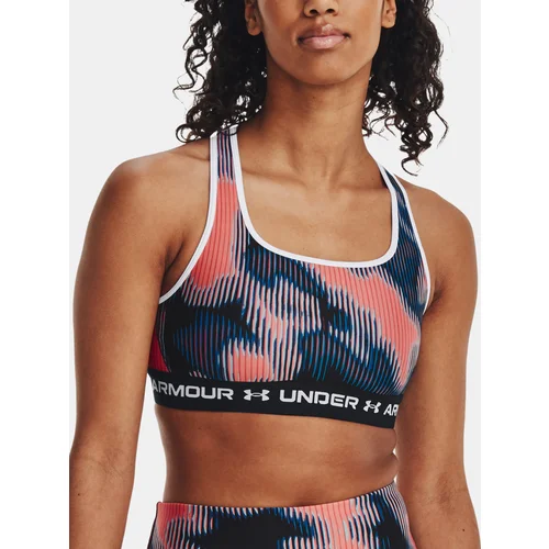 Under Armour Crossback Mid Print Bra-PNK - Women