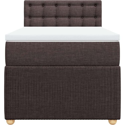VidaXL Krevet s oprugama i madracem tamnosmeđi 90 x 200 cm od tkanine Slike
