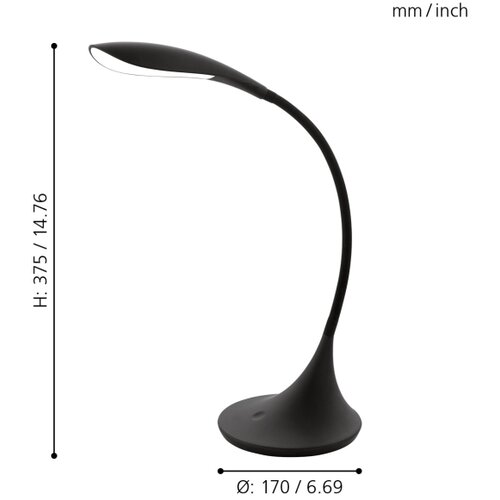 Eglo dambera stolna/1, led, 4,5w, 520lm, crna na dodir Cijene