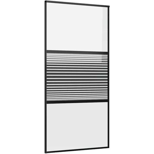 VidaXL Drsna vrata Črna 102.5 x 205 cm Kaljeno steklo in aluminij Slike