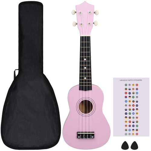 VidaXL Set dječjeg ukulelea Soprano s torbom ružičasti 21 &amp;quot; Slike