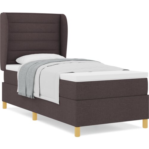 Box Spring Krevet s Madracem Tamno Smeđi 80x200 cm Tkanina Slike