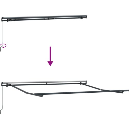 vidaXL Ročna retractibilna tenda rdeče in bele črte 350x250 cm Cene