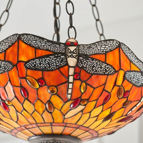 Endon 64076 - Luster na lancu Tiffany DRAGONFLY 3xE27/60W/230V, prečnik 41 cm Slike
