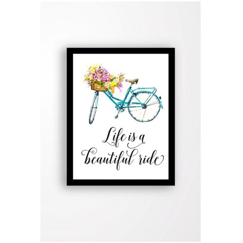 Tablo Center Stenska slika na platnu v črnem okvirju Bicycle, 29 x 24 cm Slike