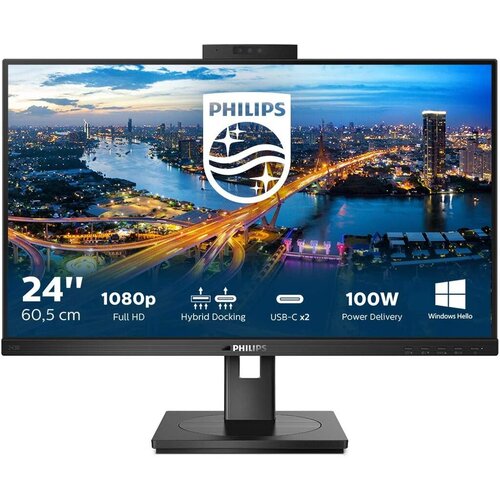 Philips Monitor 243B1JH/00 24"/IPS/1920x1080/75Hz/4ms/HDMI,DP,USB/VESA/kamera/zvučnici/crna Cene
