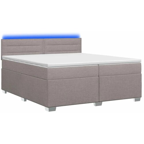  Krevet s box springom madracem i LED-om Sivosmeđa 200 x 200 cm - Sivosmeđa 200 x 200 cm Dizajn linija Slike