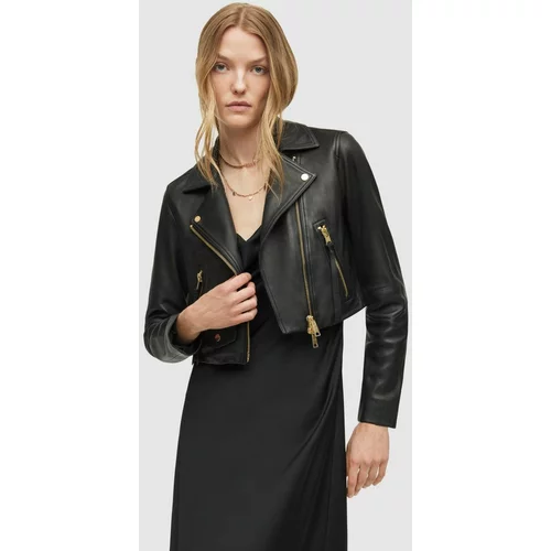 AllSaints Kožna ramones jakna za žene, boja: crna, za prijelazno razdoblje