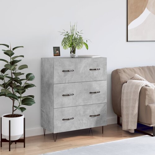 vidaXL Komoda betonsko siva 69,5x34x90 cm inženirski les Cene