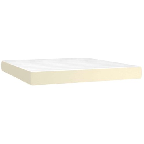  Box spring s madracem LED krem 180x200cm od umjetne kože Slike