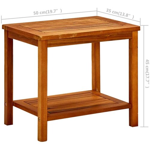 VidaXL stolić za kavu 50 x 35 x 45 cm od masivnog bagremovog drva Slike