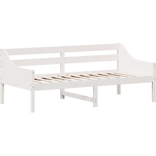  Dnevni krevet bez madraca bijeli 90 x 190 cm masivna borovina Slike