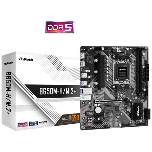 AsRock MB B650M-H/M.2+AMD B650, AM5, 2xDDR5, 2xM.24xSATA, HDMI, DP, microATX Slike