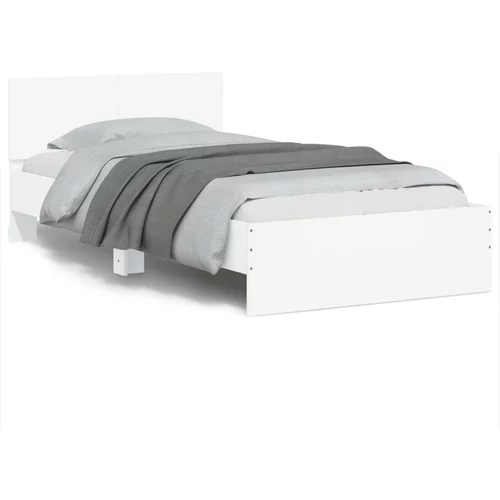 vidaXL Okvir za krevet s uzglavljem bijeli 100 x 200 cm drveni
