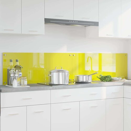 VidaXL Za&amp;scaron;čita za kuhinjo 2 pcs Rumena 100 x 40 cm kaljeno steklo Slike