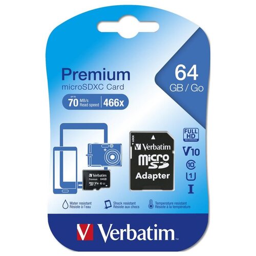 Verbatim Memorijska kartica #44084 micro SDXC 64GB Class10 + 1 Adapter Cijene