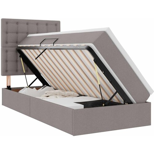 vidaXL postelja s shranjevanjem taupe 90 x 200 cm umjetno usnje, (5000100794) Cene