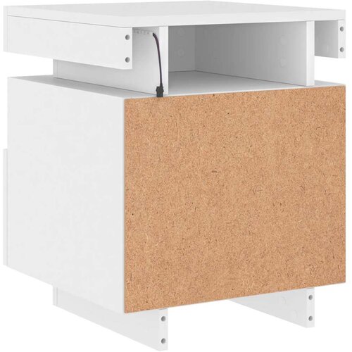  Noćni ormarići s LED svjetlima 2 kom bijeli 40 x 39 x 48,5 cm Slike