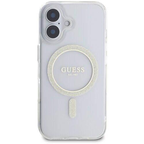 Guess Ohišje za iPhone 16 Plus MagSafe z bleš?e?im krogom, Prozorno, (21749433) Cene