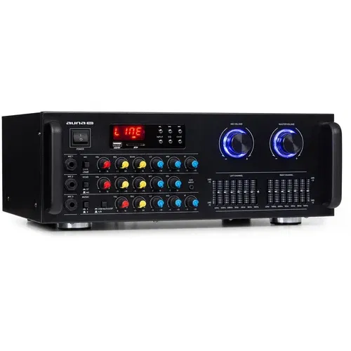 Auna Pro Amp-Pro1 BT, PA pojačalo, 2 x 50 W RMS, BT, USB, SD, 2-kanalni 7-band ekvilajzer