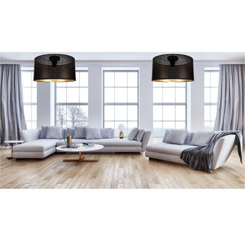  stropna svetiljka aldo 1xE27/60W/230V prečnik 40 cm crna Slike
