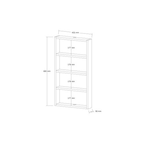 Hanah home Quatro zidna polica, 43,2x80x9 cm, boja oraha Slike