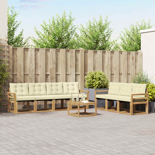  Set vanjskih sofa 8 kom. Bijela i krem Smeđa 59 x 59 x 37 cm Cene