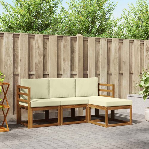  Set vanjskih sofa s jastukom 4 pcs Prirodna i krem Cene