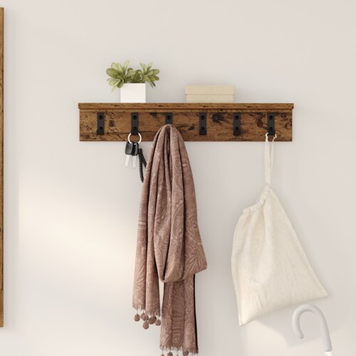 vidaXL Vješalica za kapute na zidu Staro drvo 60 x 10.5 x 10.5 cm Cijene