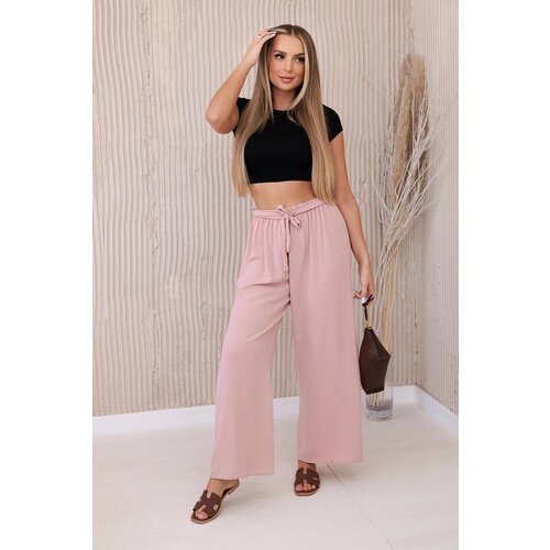 Kesi Wide-waisted trousers dark powder pink Slike