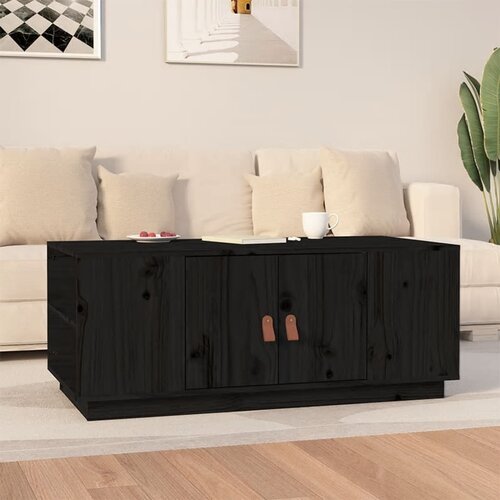 The Living Store Klubska mizica črna 100x50x41 cm trdna borovina - Klubska Mizica, (21574598) Slike