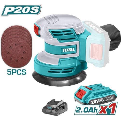 TOTAL TOOLS Akumulatorska ekscentrična brusilica 20V/10000rpm/P20S / (SET Baterija 1x2Ah, Punjač) (TROSLI20011) Cijene