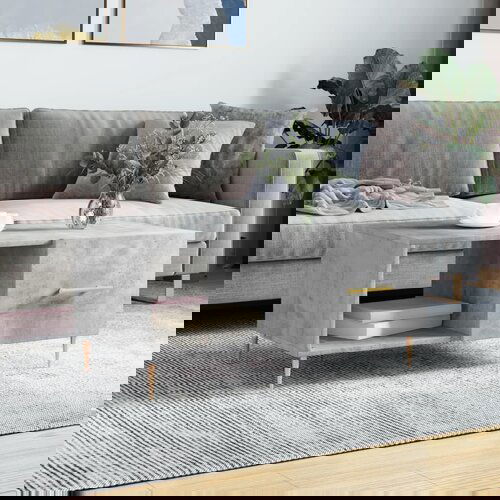 VidaXL Klubska mizica betonsko siva 90x50x40 cm konstruiran les Slike