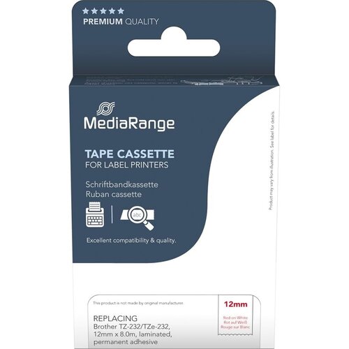 Mediarange Trak p-touch tze-232 bel/rdeč 12mm mrbtz232, (5000235119) Cene