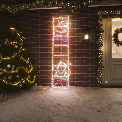 Sklopivi Djed Mraz na ljestvama s 552 LED žarulje 50 x 200 cm