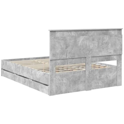  Okvir za krevet s ladicama Betonski sivi 160 x 200 cm - Beton siva 160 x 200 cm Slike