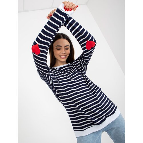 RUE PARIS Sweatshirt-LO-BL-LK-236.27X-white-navy blue Slike