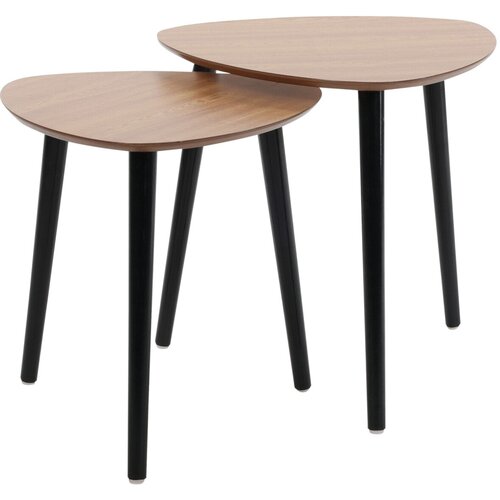 Home &amp;amp; Styling Ancona set 2 pomožnih stolov &amp;ndash; MDF plo&amp;scaron;ča, noge iz borovine, naravna/črna Slike