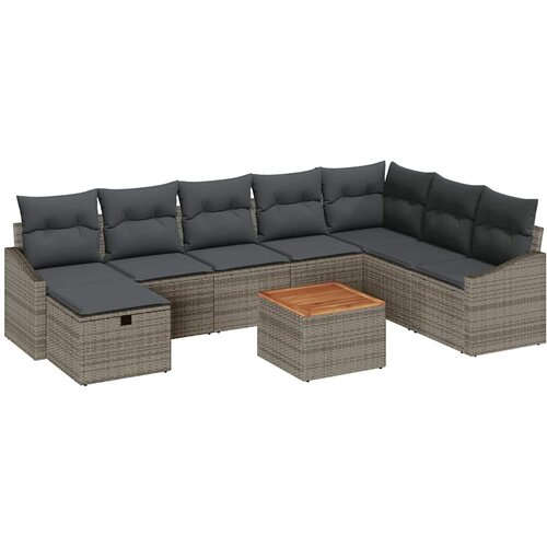  Sjedeća garnitura za vrt 9 kom. poliratan 288,5 x 178,5 x 85 cm Slike