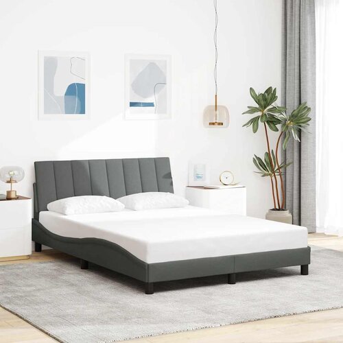 VidaXL Okvir za krevet bez madraca tamnosivi 140 x 190 cm od tkanine Slike
