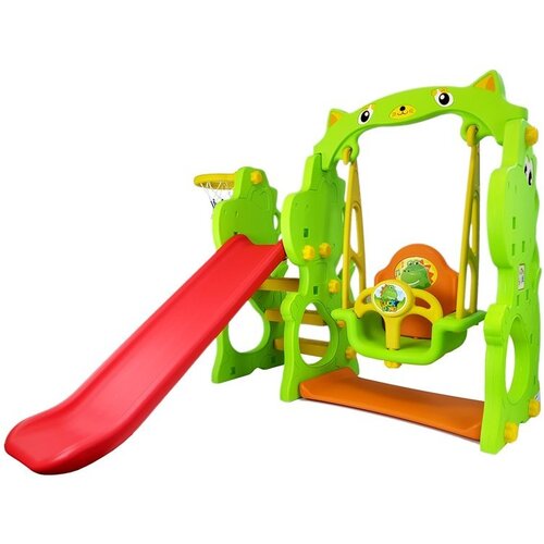 Lean Toys Otro&amp;scaron;ki tobogan in gugalnica Dino lea Slike