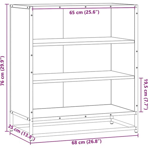  Komoda boja hrasta 68x35x76 cm konstruirano drvo i metal Slike