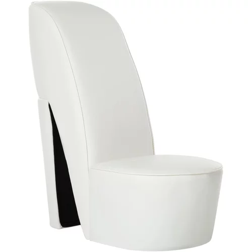  Stolica u obliku visoke pete od umjetne kože bijela