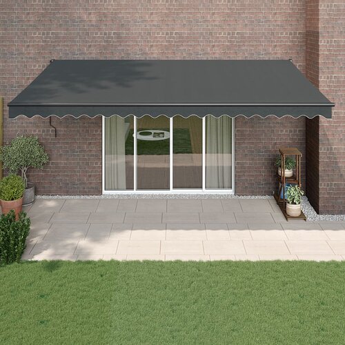 VidaXL Zložljiva tenda antracitna 5x3 m blago in aluminij Slike