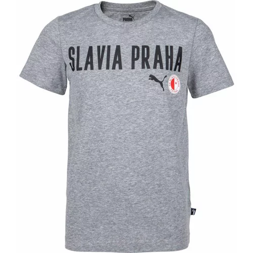 Puma Slavia Prague Graphic Tee Jr GRY Majica za dječake, siva, veličina