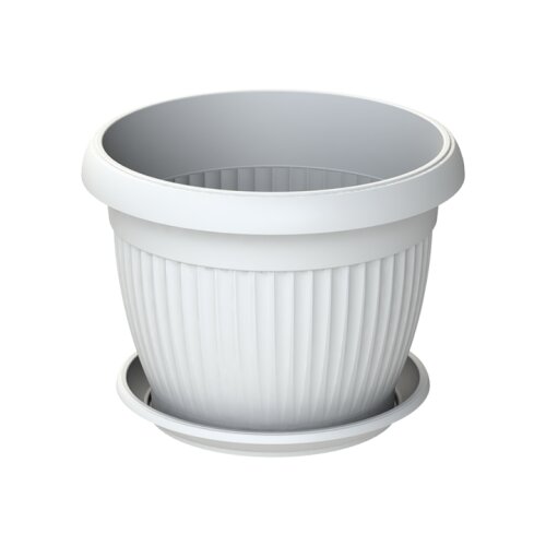 PLASTOFLEX Saksija sa podmetačem Mediteran FI14 bijela Slike