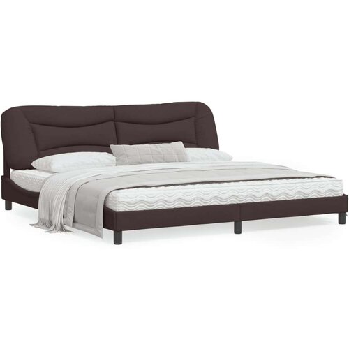  Posteljni okvir z LED lučkami temno rjav 200x200 cm blago, (21111602) Cene