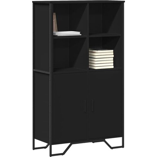 vidaXL Visoka omara črna 79,5x35,5x137,5 cm inženirski les Cene